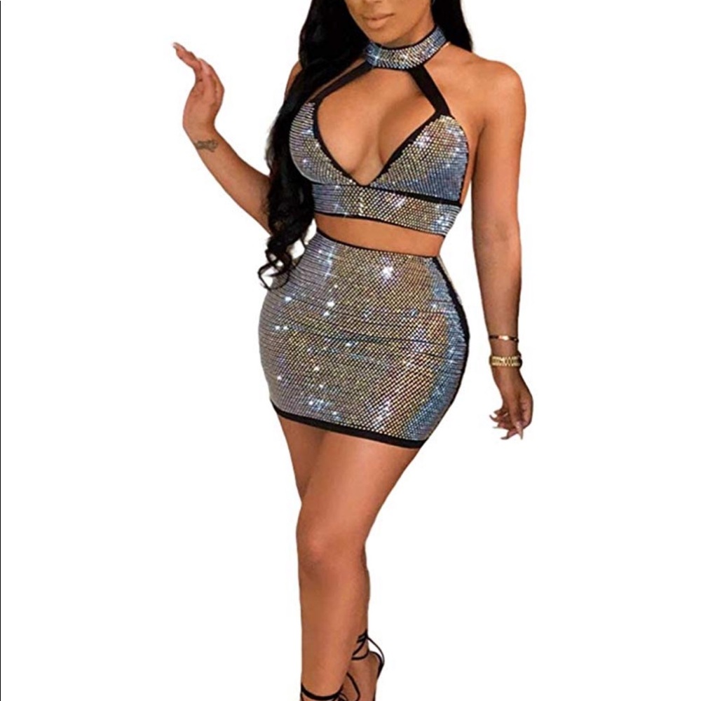 Sexy mesh “see through” midi dress